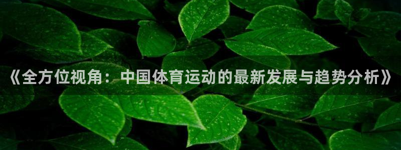 b体育必一运动官网：《全方位视角：中国体育运动的最新发展与趋势分析》